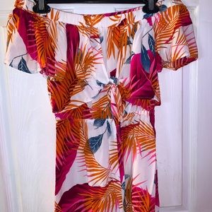 Off the Shoulder Open Back Romper